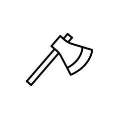 Axe icon black and white vector outline sign