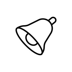 Bell icon black and white vector outline sign