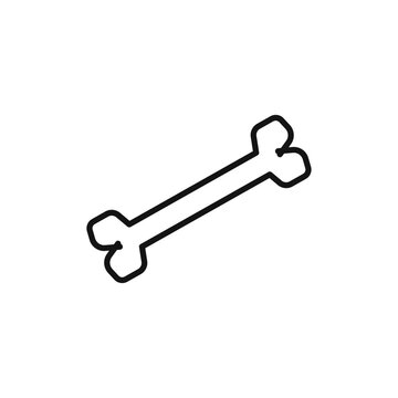 recommend clip art: Bone icon black and white vector outline sign