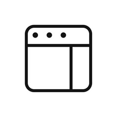 Browser window icon black and white vector outline sign