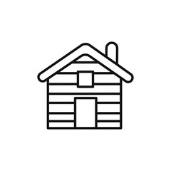 Cabin icon black and white vector outline sign