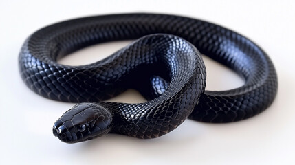 Naklejka premium A black snake on a white background