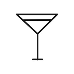 Cocktail icon black and white vector outline sign