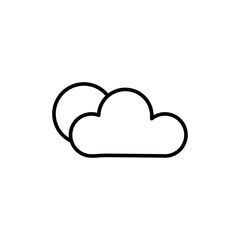 Cloudy Day icon black and white vector outline sign