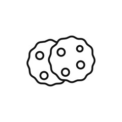 Cookie icon black and white vector outline sign