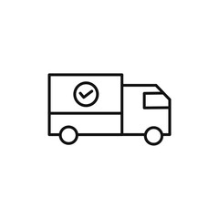 Delivery icon black and white vector outline sign