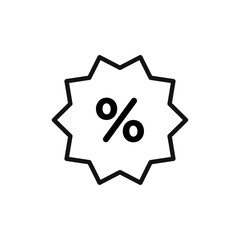 Discount icon black and white vector outline sign