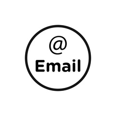 Obraz premium Email icon black and white vector outline sign