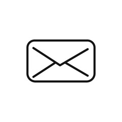 Envelope icon black and white vector outline sign