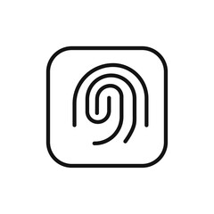 Fingerprint icon black and white vector outline sign