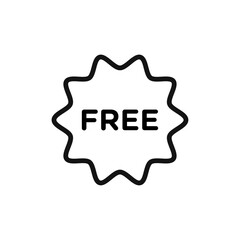 Free tag icon black and white vector outline sign