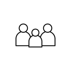 Group icon black and white vector outline sign
