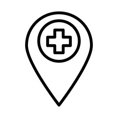 Hospital sign icon black and white vector outline sign