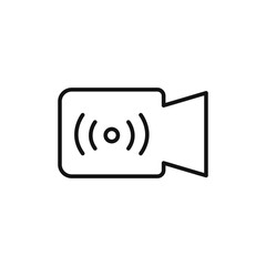Live streaming icon black and white vector outline sign