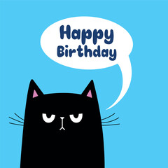 Black cat gift card with text 