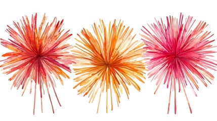 Obraz premium Bright and Vibrant Starbursts in Warm Colors, Capturing the Essence of Playful Energy and Joyful Vibes for Creative Projects and Designs