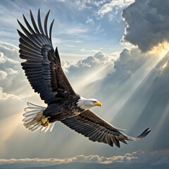 Obraz premium An imaginative portrayal of the Shaheen eagle, symbolizing strength and freedom.