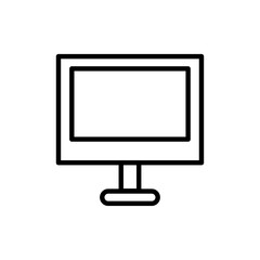 Monitor icon black and white vector outline sign