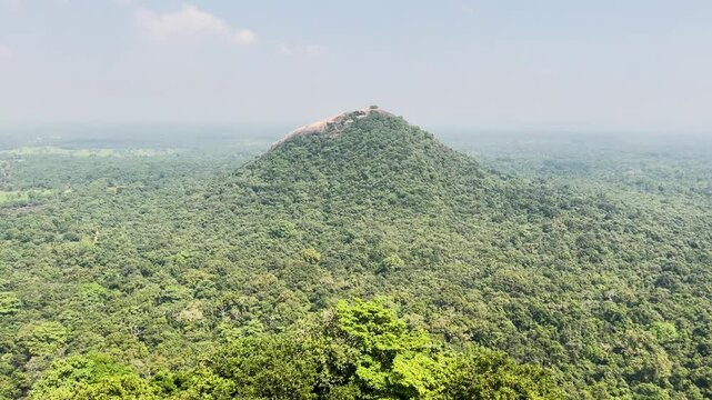 View from Sigiriya mount to Pidurangala Rock 