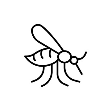 recommend clip art: Mosquito icon black and white vector outline sign