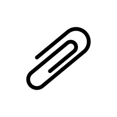 Paperclip icon black and white vector outline sign