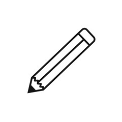 Pencil icon black and white vector outline sign
