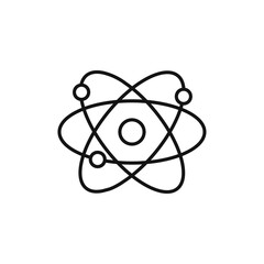 Physics icon black and white vector outline sign