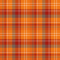 Seamless pattern in magical orange, red, gray and white colors for plaid, fabric, textile, clothes, tablecloth and other things. Vector image.