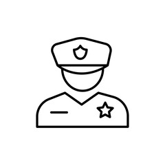 Police icon black and white vector outline sign