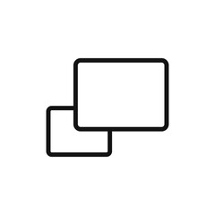 Pop up icon black and white vector outline sign