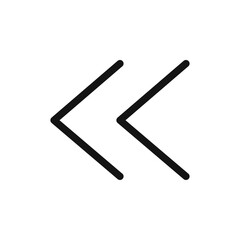 Previous arrow icon black and white vector outline sign