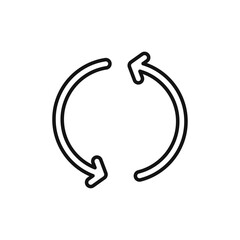 Recycle icon black and white vector outline sign