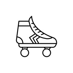 Roller skates icon black and white vector outline sign