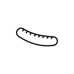 Sausage icon black and white vector outline sign