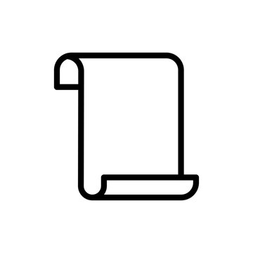 recommend clip art: Scroll icon black and white vector outline sign