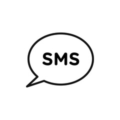 SMS icon black and white vector outline sign