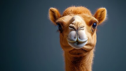 Obraz premium Minimalist Camel Portrait on Neutral Background