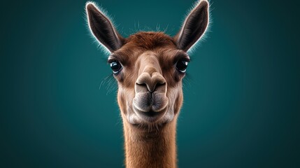 Obraz premium Minimalist Llama Portrait with High Fidelity Design