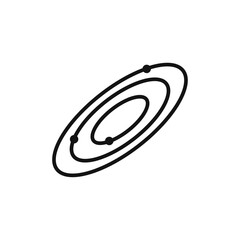 Space icon black and white vector outline sign