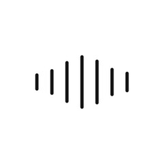Sound wave icon black and white vector outline sign
