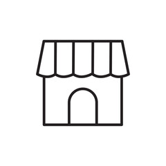 Store icon black and white vector outline sign