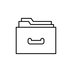 Store files icon black and white vector outline sign