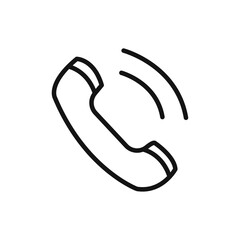 Telephone icon black and white vector outline sign