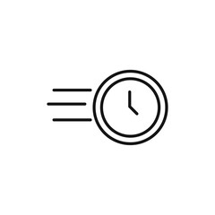 Time fast icon black and white vector outline sign
