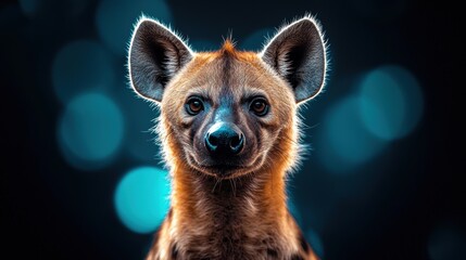 Obraz premium Minimalist Hyena Portrait in High Fidelity