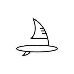 Windsurf icon black and white vector outline sign