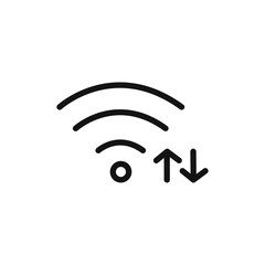 Wifi Signal icon black and white vector outline sign