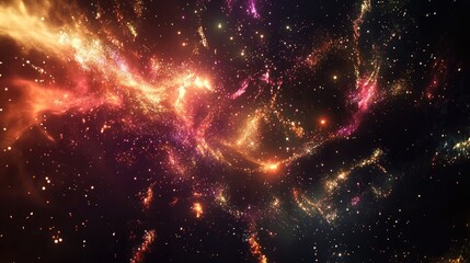 Colorful fireworks bursting in a dark sky with glowing lights and festive sparkles, perfect for a celebratory backdrop 