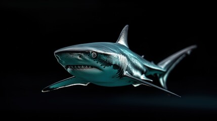 Obraz premium Minimalist Shark Design in Dark Background