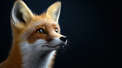 Obraz premium Minimalist Portrait of a Fox with Expressive Features